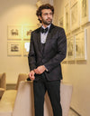 Four-piece Classic shawl lapel Tuxedo Suit in Black