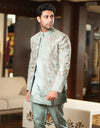 Celestial Sage Hand-Embroidered Indo-Western