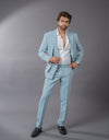 Two-piece Designer Suit in Sky Grey