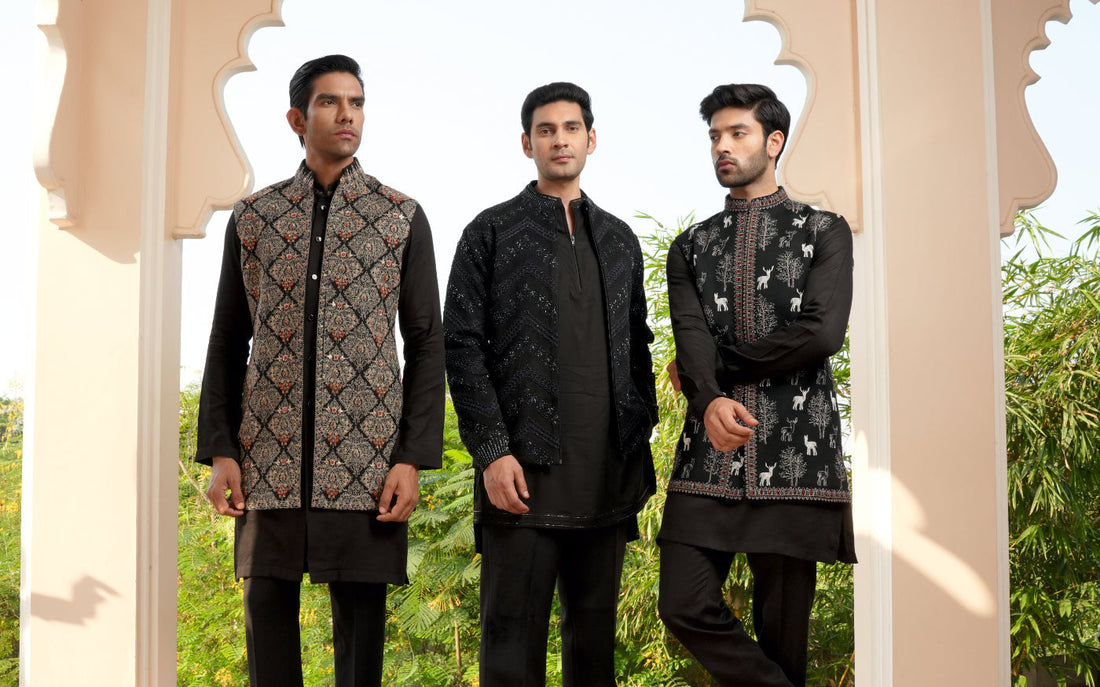Black Kurta Set for Men