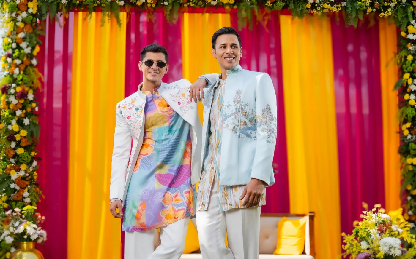 embroidered Indo-Western for groom