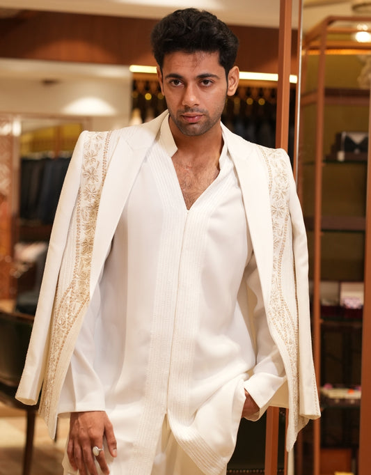 Ivory Royale Embroidered Indo-Western