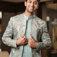 Celestial Sage Hand-Embroidered Indo-Western