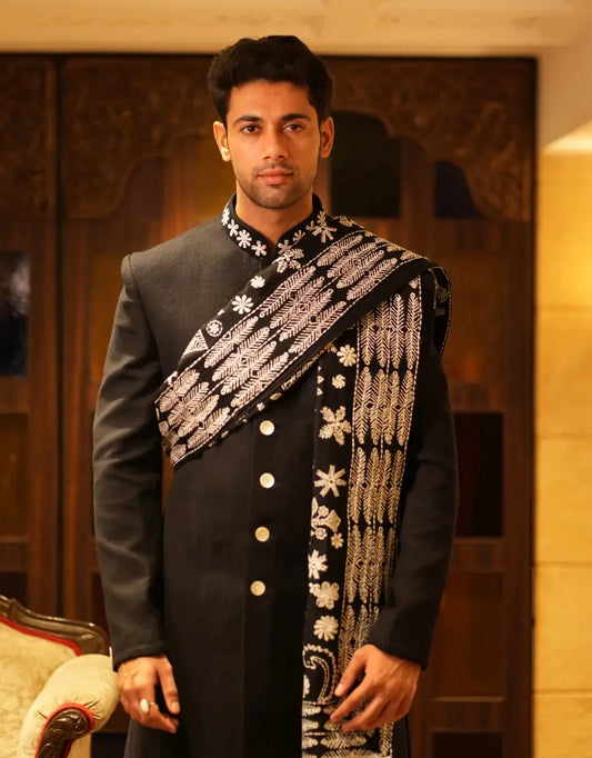 Midnight Regal Achkan