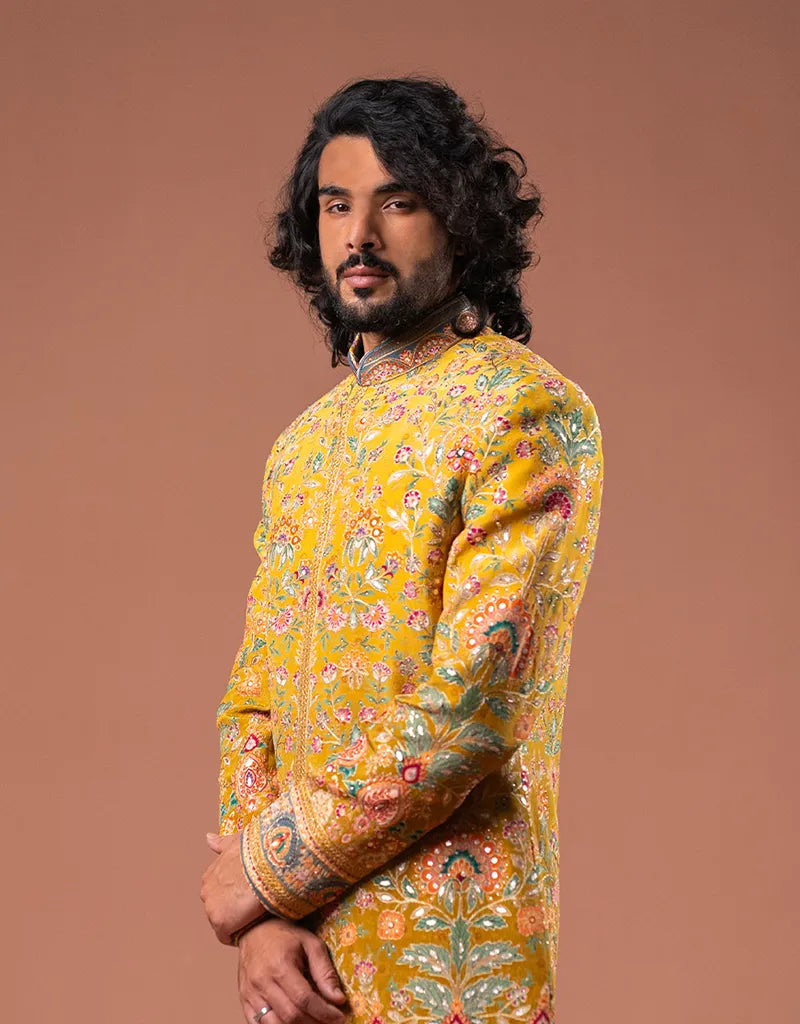 Kalamkari Kasab Sherwani