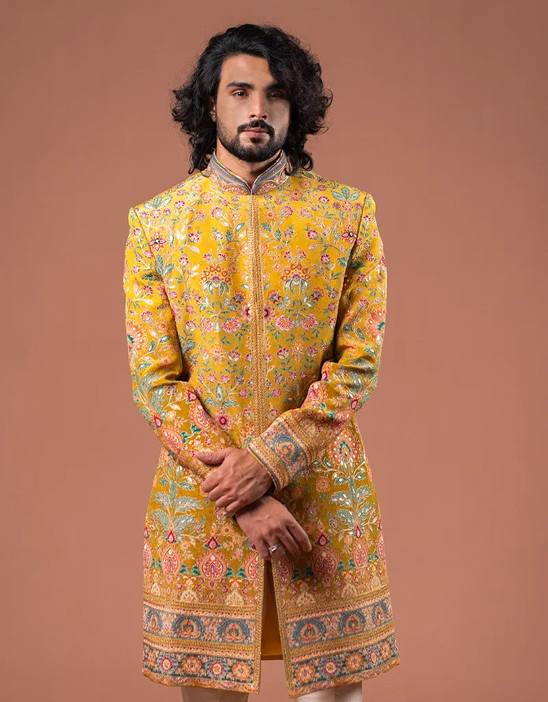 Kalamkari Kasab Sherwani