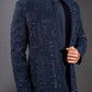 Three-piece Contrasting Mirror Work Indo-western in Blue