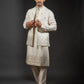 Three-piece Leather Applique Work Indo-western in Ivory