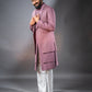 Three-piece Tuxedo Lapel Look Indo-western in Onion Pink