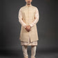 Three-piece Tikki, Zari and Hand Work Indo-western in Peach