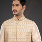 Three-piece Tikki, Zari and Hand Work Indo-western in Peach