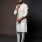 Three-Piece Brasso Print Bundi Set in Multicolor on Off-white