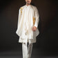 One-piece Placement Handwork Indo-western in Off-white