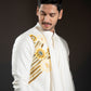 One-piece Placement Handwork Indo-western in Off-white