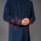 Three-piece Applique Patchwork and Hand Embroidery Jodhpuri Suit in Blue