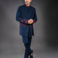 Three-piece Applique Patchwork and Hand Embroidery Jodhpuri Suit in Blue