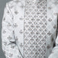 Three-Piece Indowestern in Satin Silk with Bead & Threaded French Knots in Grey
