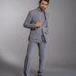 Three-piece Jodhpuri Suit Bandhgala Style in Grey