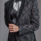Five-piece Velvet Label Bandhgala Style Suit in Black