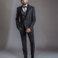 Five-piece Velvet Label Bandhgala Style Suit in Black