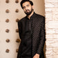 Three-piece Indo-western Oxidized Article Handwork in Black