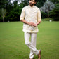 Two-Piece Machine Embroidery Bundi Shirt with Multi-colored Coatie
