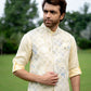 Two-Piece Machine Embroidery Bundi Shirt with Multi-colored Coatie