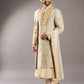 Four-piece Sherwani with Shimmer Work on Dupatta in Mint Green