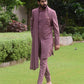 Two-piece Antique Handwork Indo-western in Mauve