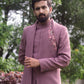 Two-piece Antique Handwork Indo-western in Mauve